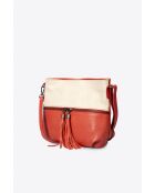 4351 Borsa a tracolla in pelle rossa - 36x 10x23 cm