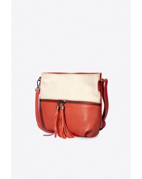 4351 Bolso de hombro de piel roja - 36 x 10 x 23 cm