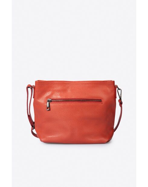 4351 Bolso de hombro de piel roja - 36 x 10 x 23 cm