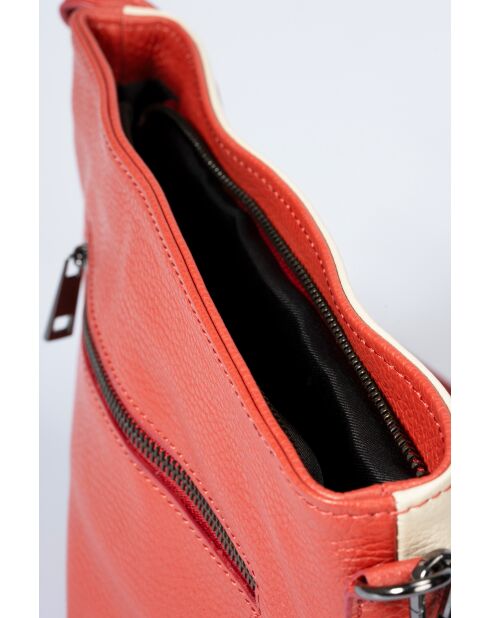 4351 Bolso de hombro de piel roja - 36 x 10 x 23 cm