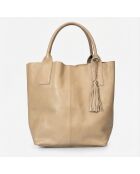 Borsa a mano in pelle color crema Petra - 28 x 17 x 36 cm