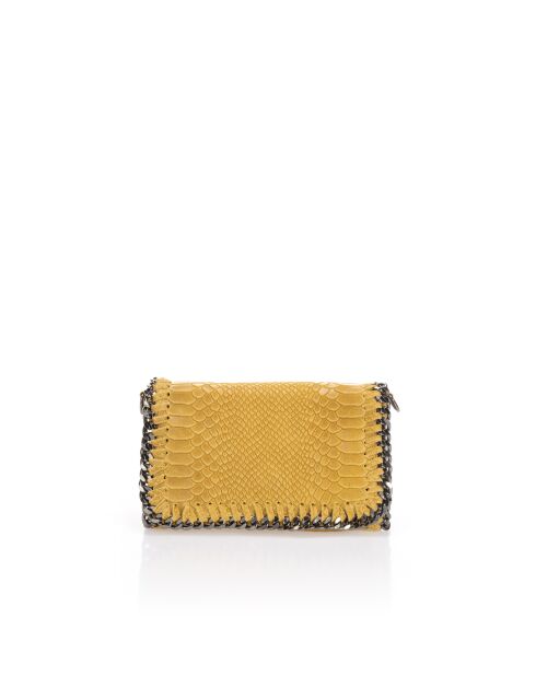 Borsa a tracolla in pelle Gc1309 Mustard - 23x6x15 cm