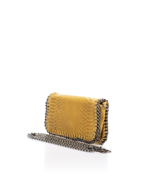 Borsa a tracolla in pelle Gc1309 Mustard - 23x6x15 cm
