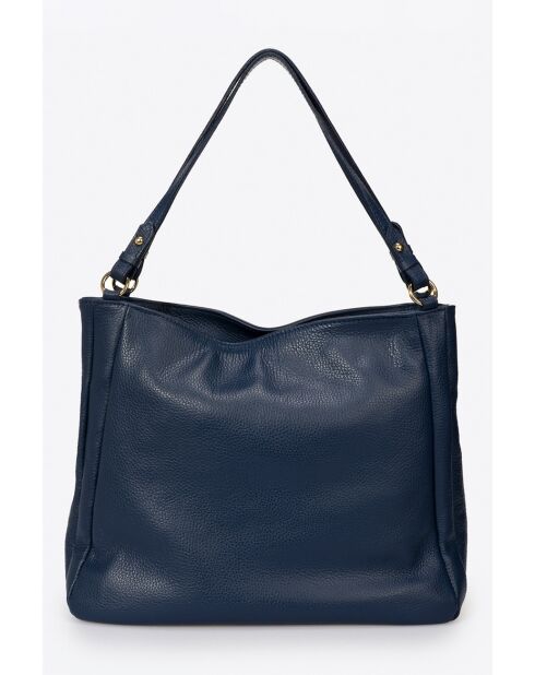 3117 Blaue Schultertasche aus Leder - 34x15 x30 cm