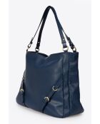 3117 Blaue Schultertasche aus Leder - 34x15 x30 cm