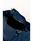 3117 Blaue Schultertasche aus Leder - 34x15 x30 cm