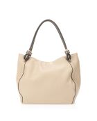 Bolso de hombro Vinnie Taupe de piel - 32x14x28 cm