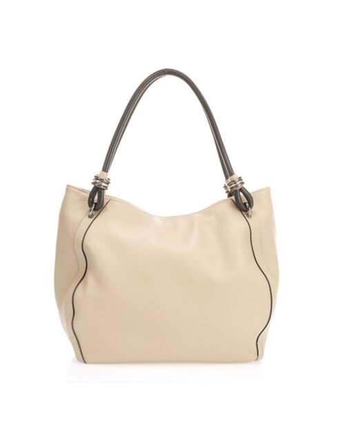 Borsa a tracolla Vinnie Taupe in pelle - 32x14x28 cm