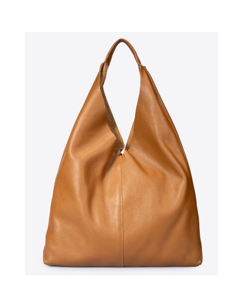 Bolso de hombro Quinn de piel coñac - 40 x5x32 cm