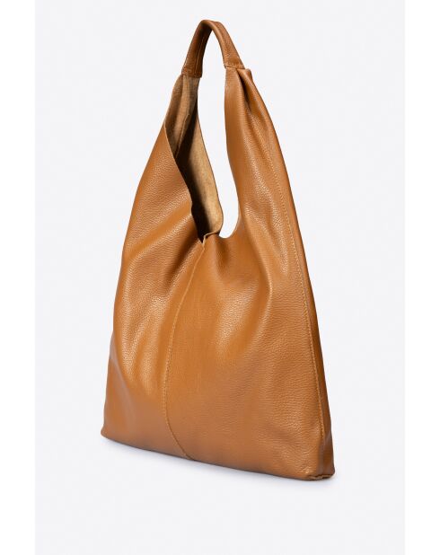 Bolso de hombro Quinn de piel coñac - 40 x5x32 cm