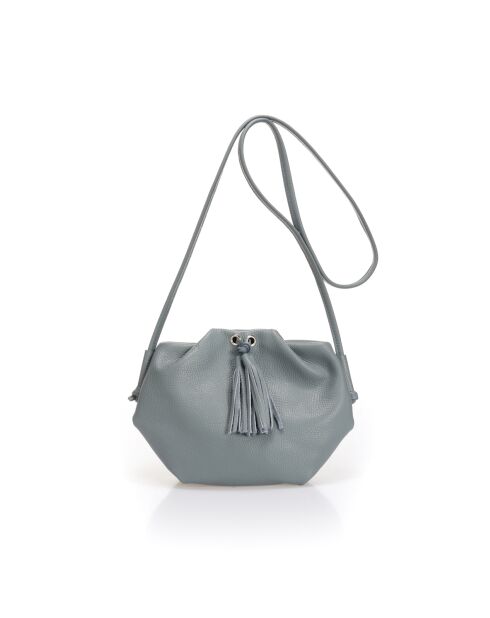 Borsa A Tracolla Renata Mineral Pelle Blu Minerale - 28x7x20 cm