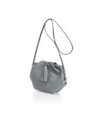 Borsa A Tracolla Renata Mineral Pelle Blu Minerale - 28x7x20 cm