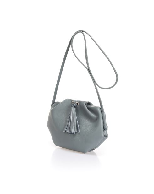 Borsa A Tracolla Renata Mineral Pelle Blu Minerale - 28x7x20 cm