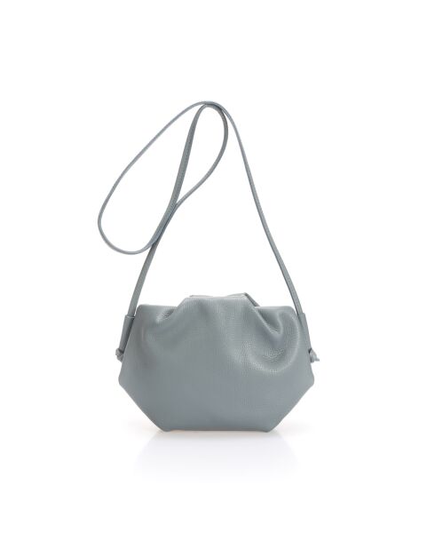 Borsa A Tracolla Renata Mineral Pelle Blu Minerale - 28x7x20 cm