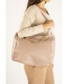 Borsa a tracolla Serena in pelle color cipria - 35x16x26 cm