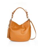 Bolso de hombro Rea de piel coñac - 36x10x26 cm