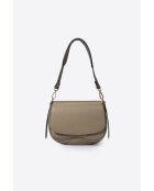 Borsa a tracolla Syla Taupe in pelle - 21x11x18 cm