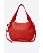 Bolso de hombro Eleua de piel roja - 34x13x25 cm