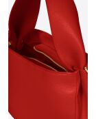 Bolso de hombro Eleua de piel roja - 34x13x25 cm
