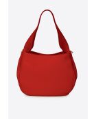 Bolso de hombro Eleua de piel roja - 34x13x25 cm