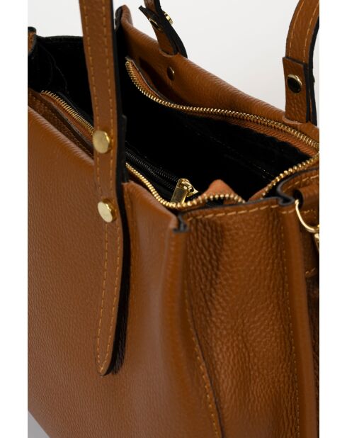 Bandolera Bianca de piel coñac - 30x11x23 cm