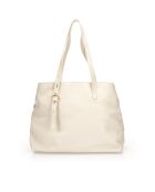 7569 Beige leren schoudertas - 38x16x31 cm