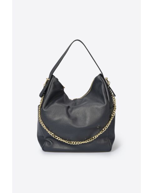 Borsa a tracolla Mora in pelle blu - 43x17x29 cm