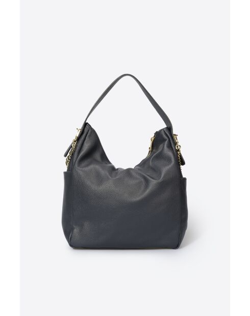 Borsa a tracolla Mora in pelle blu - 43x17x29 cm