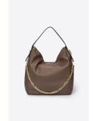 4241 Borsa a tracolla in pelle marrone - 43x17x29 cm