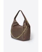 4241 Borsa a tracolla in pelle marrone - 43x17x29 cm