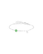 Armband van zilver en groen kristal