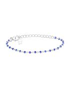 Bracciale in argento e vetro blu