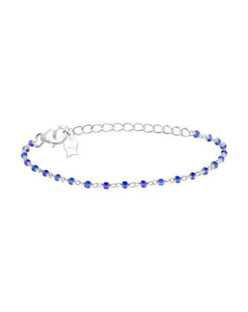 Armband in zilver en blauw glas