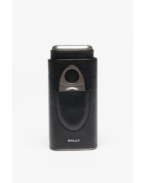 portasigari in pelle nera