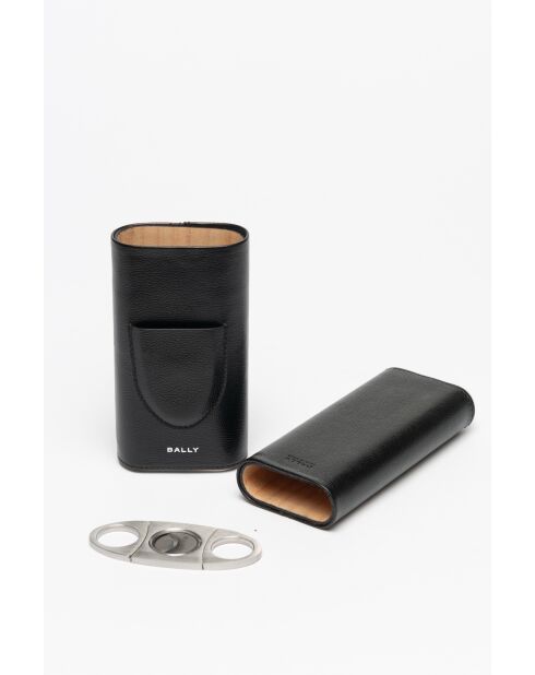 portasigari in pelle nera