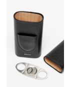 portasigari in pelle nera