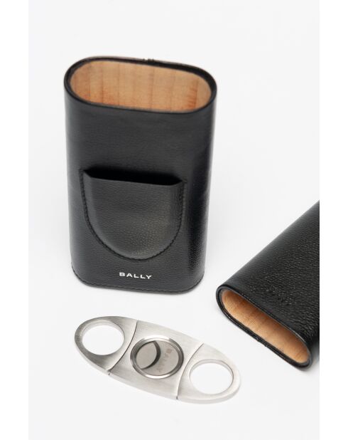 portasigari in pelle nera