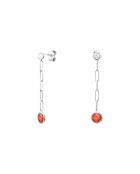 Boucles d'oreilles en Argent et cristal rouge