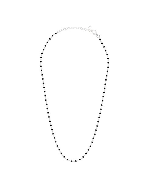 Collier en Argent et verre noir