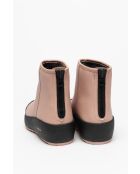 Bottines en cuir Julia noires/rose poudré