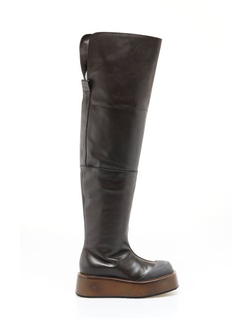 Stivali Irene in pelle marrone