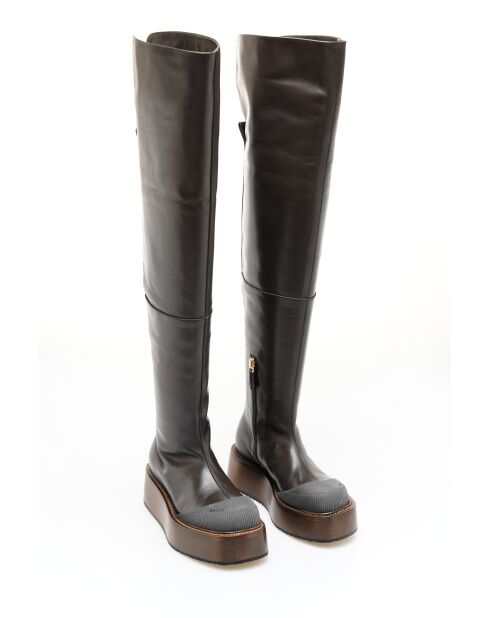 Stivali Irene in pelle marrone