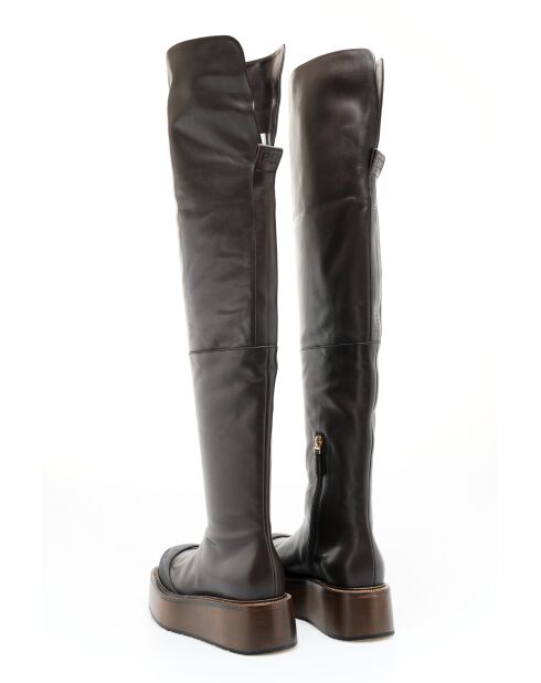 Stivali Irene in pelle marrone