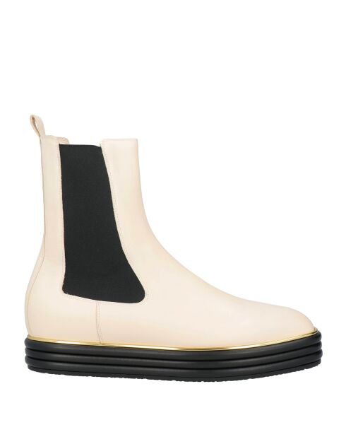 Stivali Alma in pelle off-white