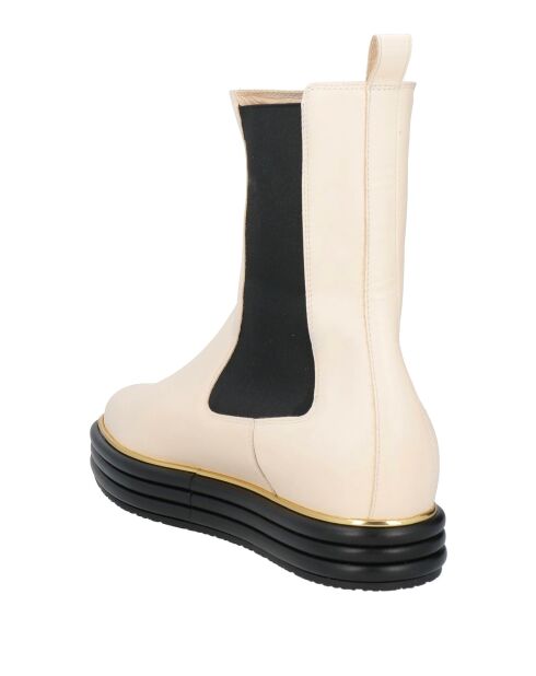 Stivali Alma in pelle off-white