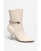 Stivali Odeya in pelle off-white