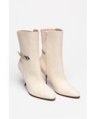 Stivali Odeya in pelle off-white