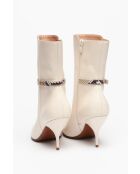 Stivali Odeya in pelle off-white