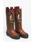 Stivali Luna in pelle marrone scuro