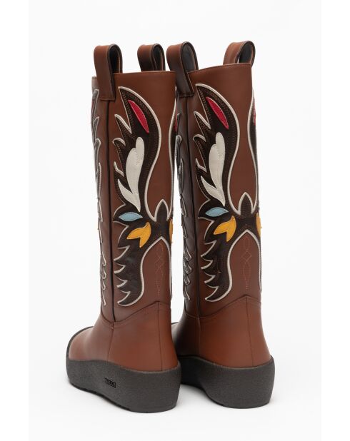 Stivali Luna in pelle marrone scuro